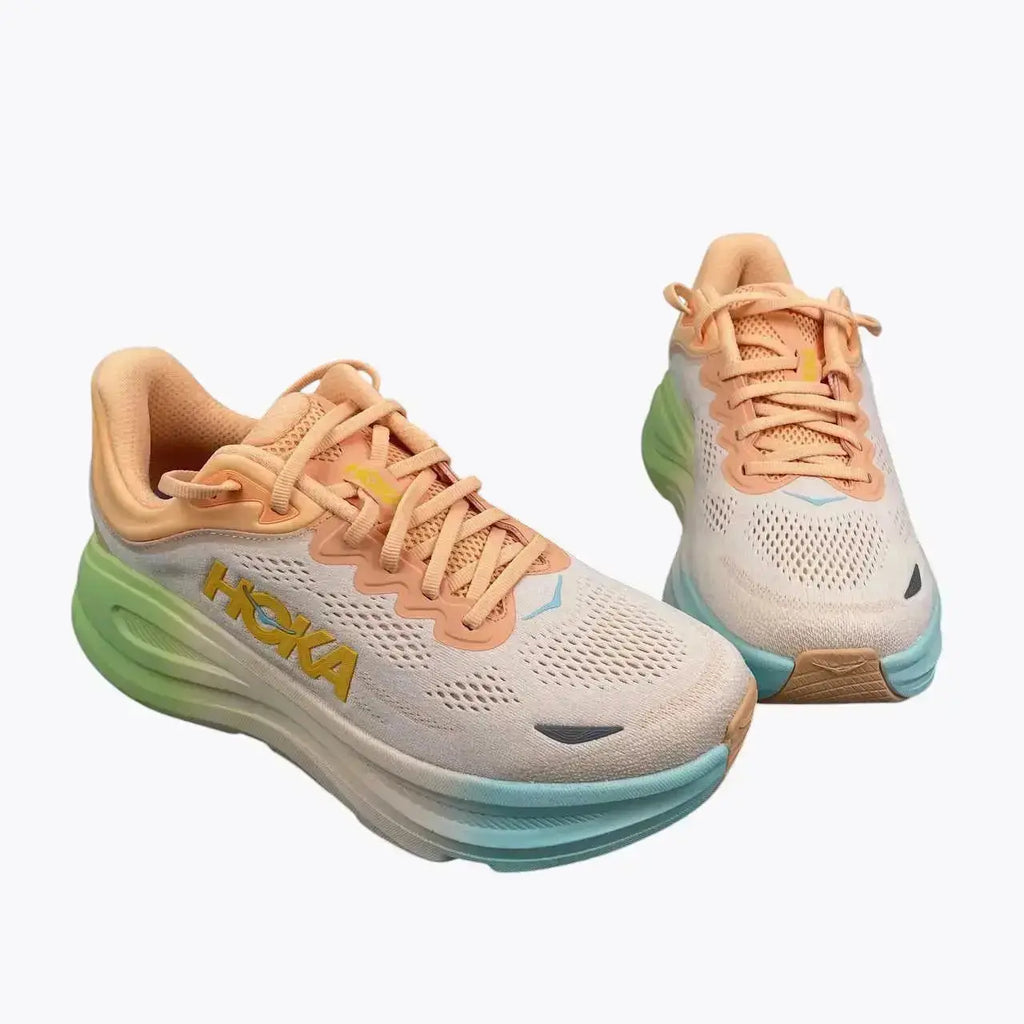 Hoka Bondi 9 Multicolor Salmon/Blue Cyan/Green - Road Running