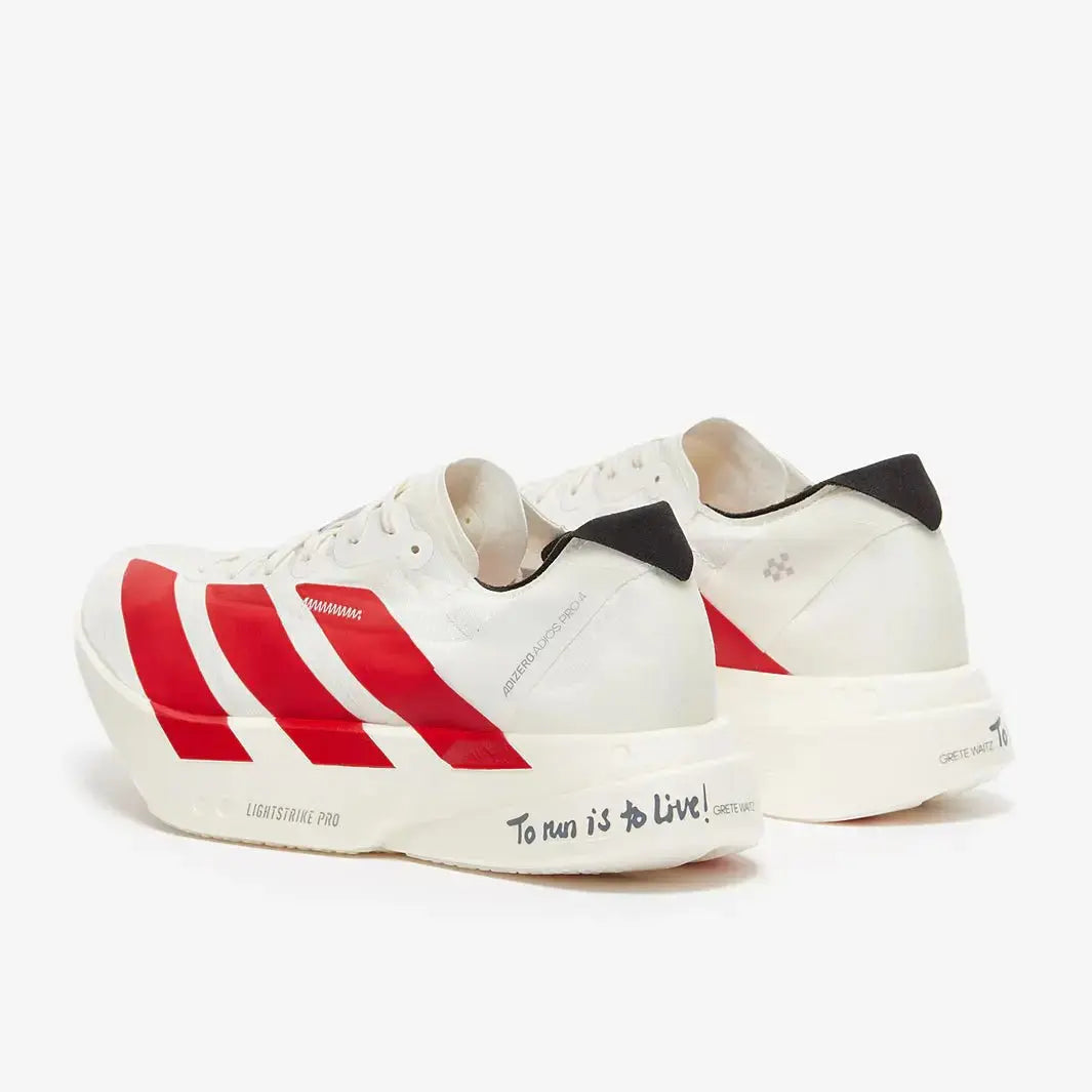 Adidas Adizero Adios Pro 4 Off White Better Scarlet - Running Shoes