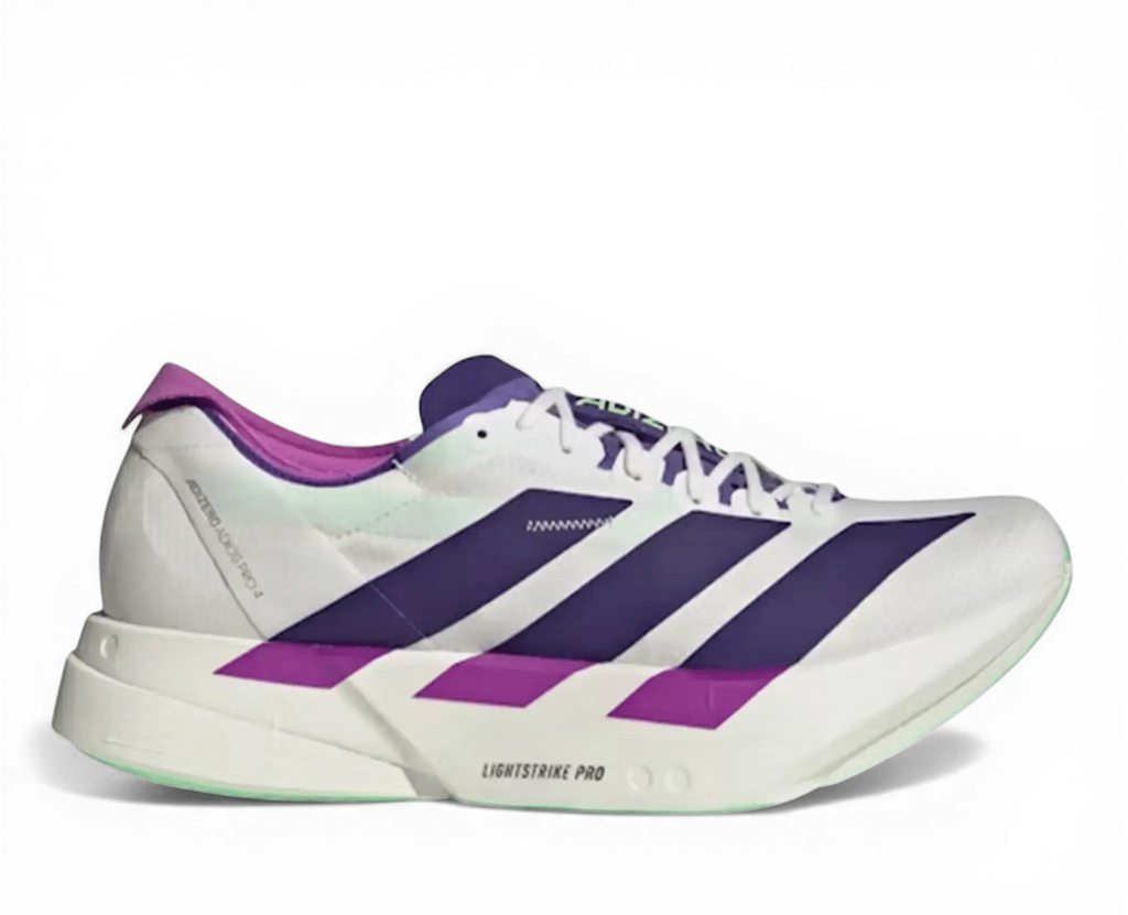 Adidas Adizero Adios Pro 4 White Purple Lime - Running Shoes