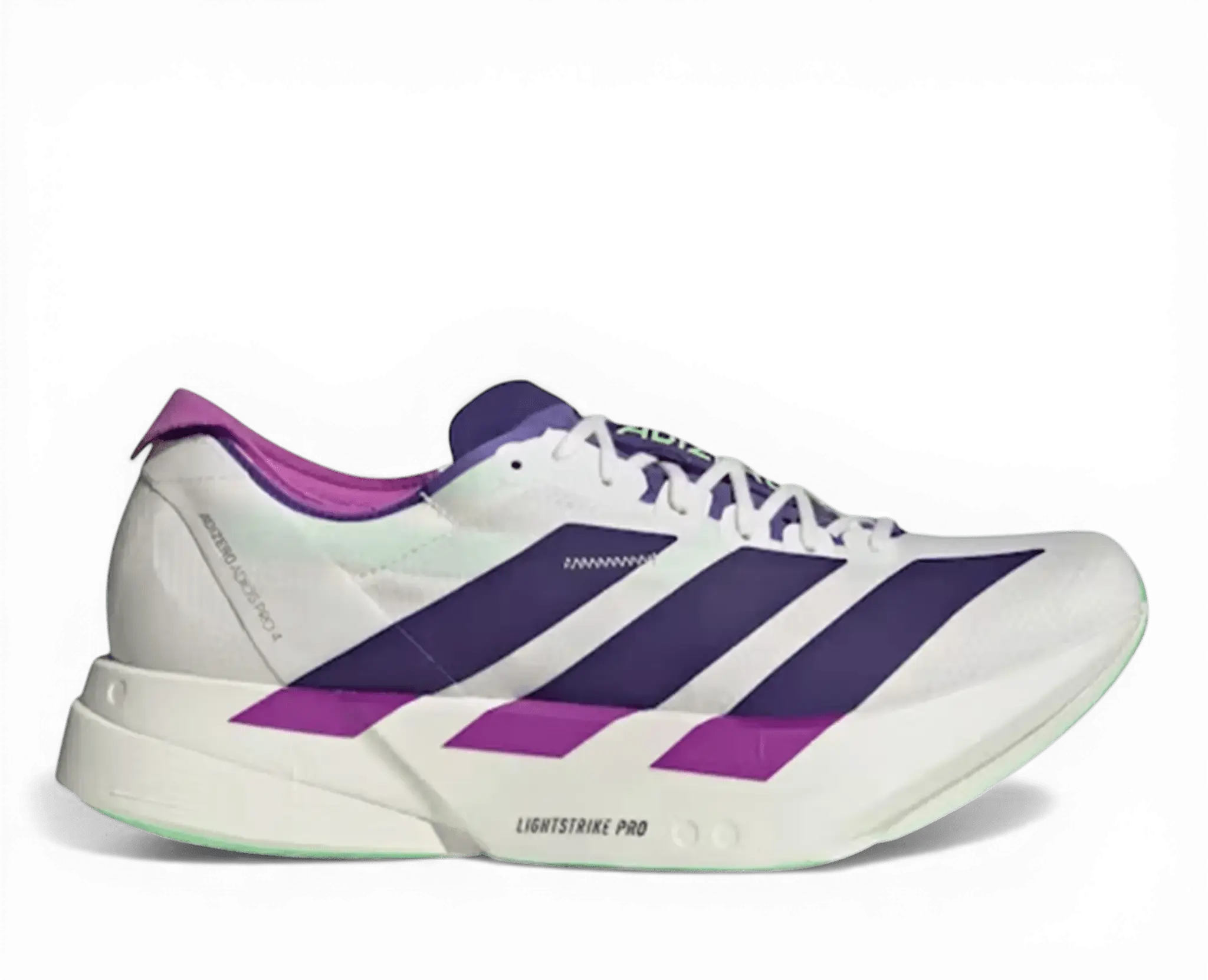 Adidas Adizero Adios Pro 4 White Purple Lime - Running Shoes