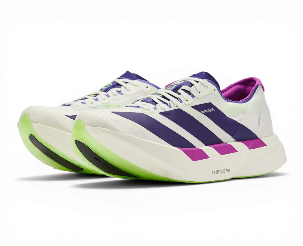 Adidas Adizero Adios Pro 4 White Purple Lime - Running Shoes