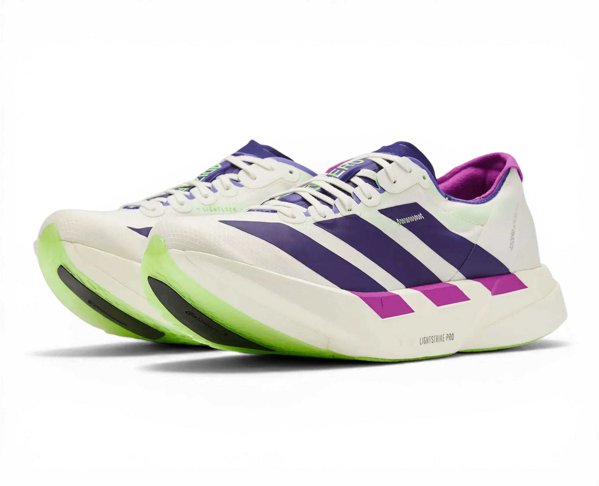 Adidas Adizero Adios Pro 4 White Purple Lime - Running Shoes