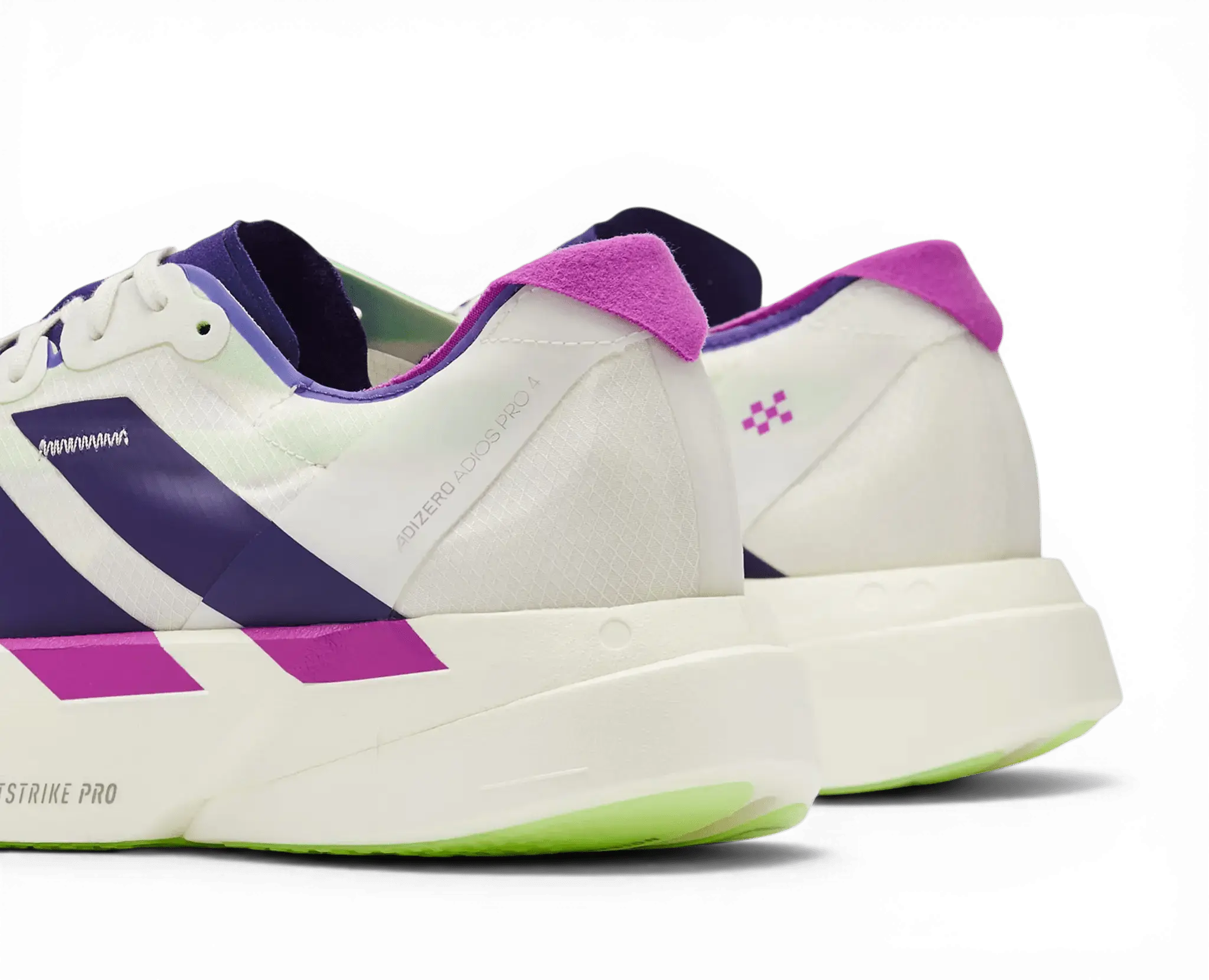 Adidas Adizero Adios Pro 4 White Purple Lime - Running Shoes