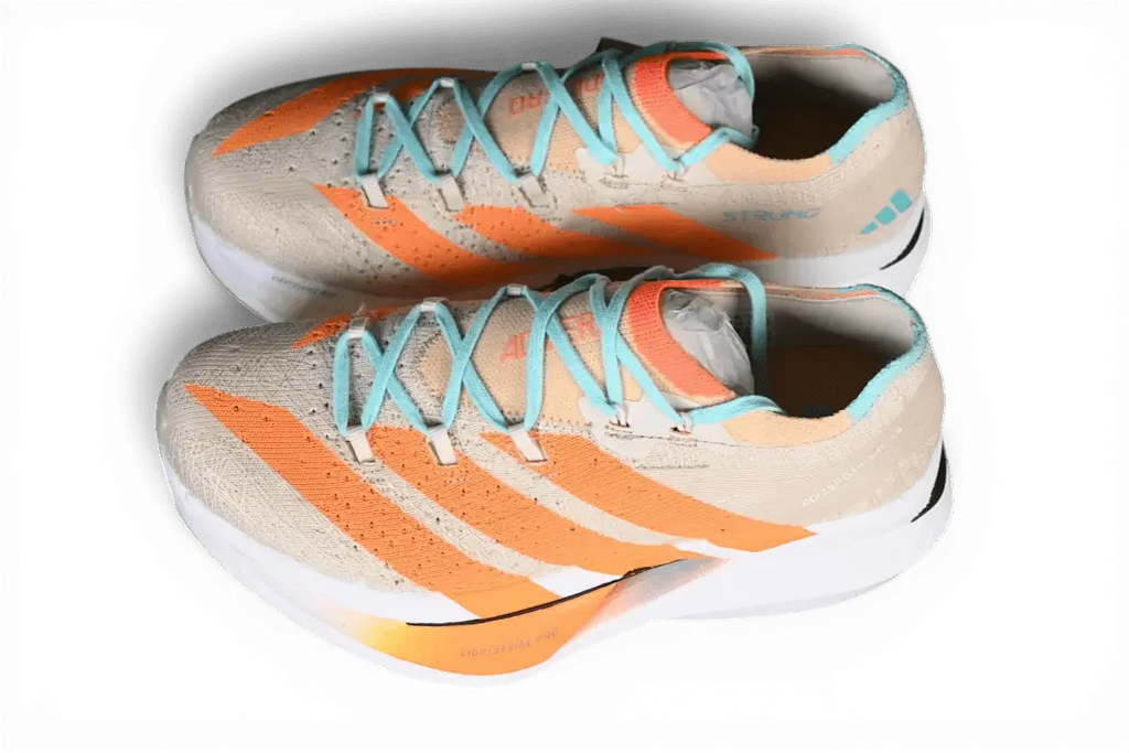 Adidas Adizero Prime X3 Strung Orange White Wheat Blue - Running Shoes