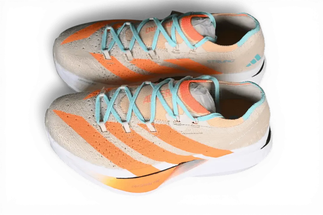 Adidas Adizero Prime X3 Strung Orange White Wheat Blue - Running Shoes